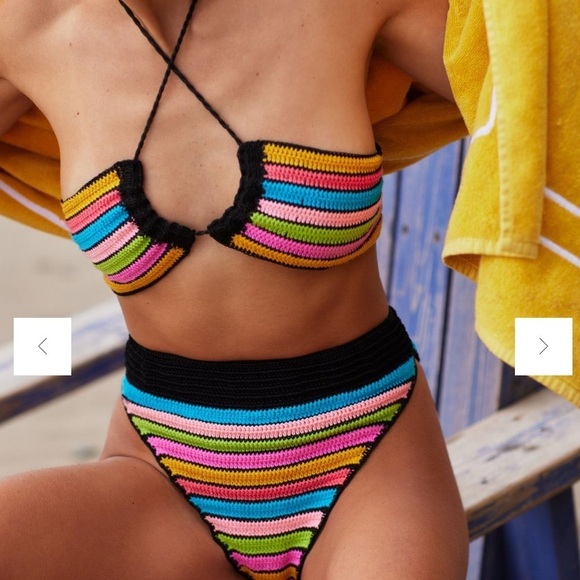 Anthropologie | My Beachy Side NWT Copacabana Rainbow Bikini Size Small - Picture 4 of 12